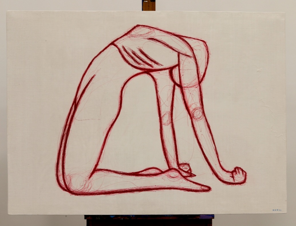 "Give in." 110X80 muste, puuvärit, vernissa. 570e