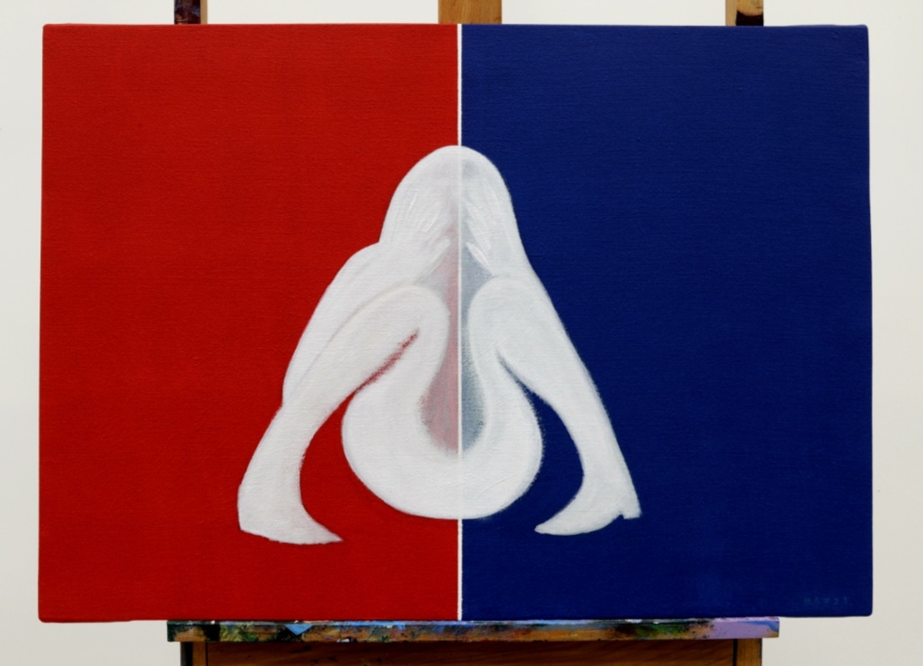 "Polarity." 70X50 akryyli, vernissa. 350e
