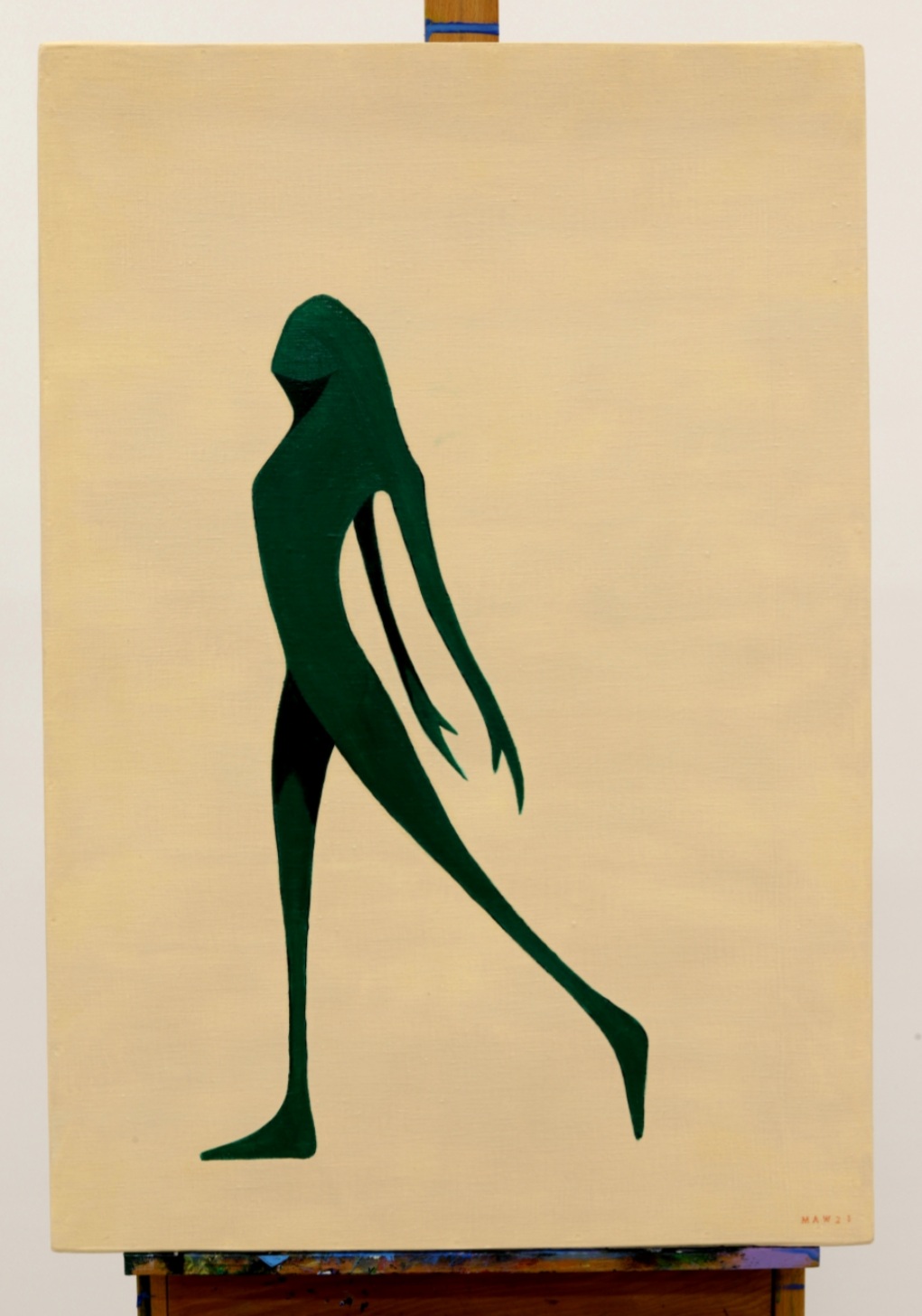 "Shoana Green." 90X60 tempera, öljy, vernissa. 420e