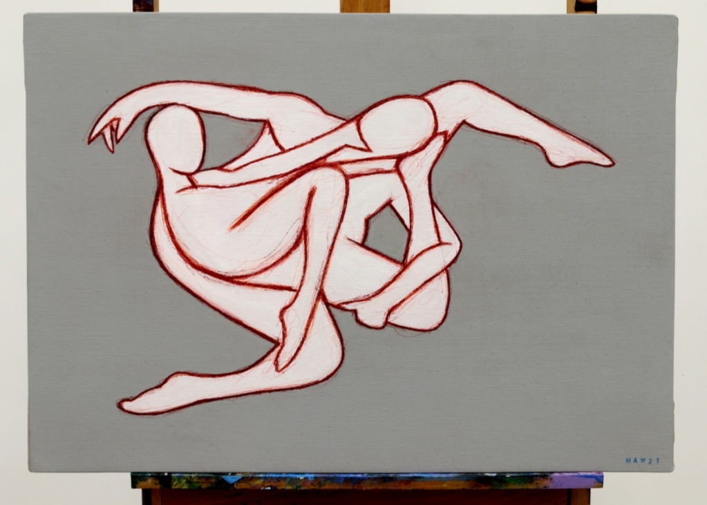 "Battle, there is no. (Gray)." 70X50 akryyli, öljy, vernissa. 370e